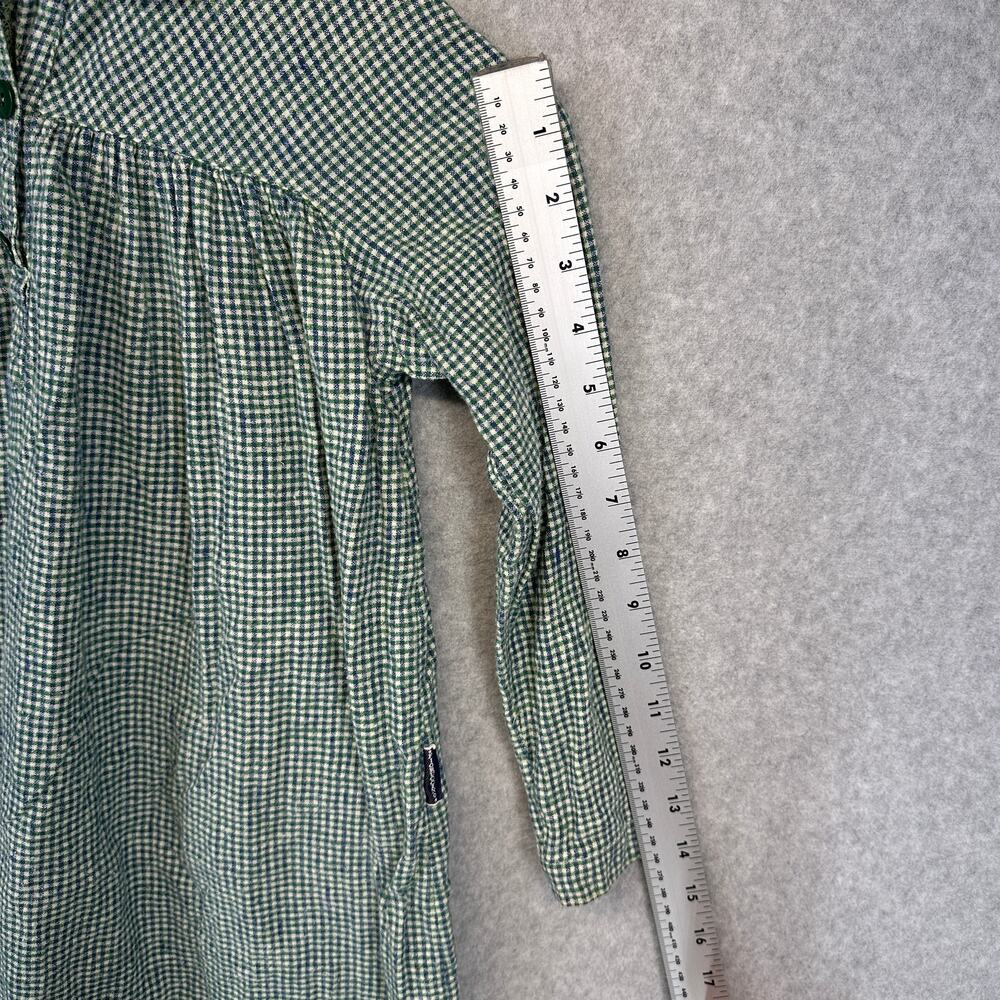 Vintage Fiorucci Dress Childrens Girl Size 6 Green Checkered Button Front A-Line - Picture 15 of 15